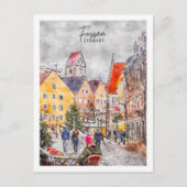 Fussen Germany Travel Place Waterverf Briefkaart (Voorkant)