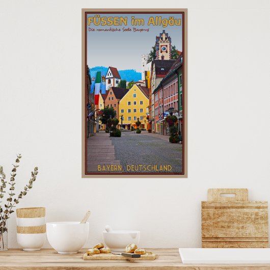 Füssen im Allgäu Poster (Keuken)