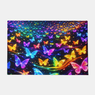 Fussmatte Schmetterlingsmotiv Neonfarben Deurmat