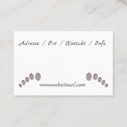 Fusspflege Pediküre Visitekaartje (Achterkant)