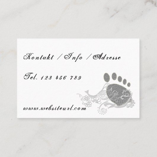 Fußpflege Pediküre Visitekaartje (Achterkant)