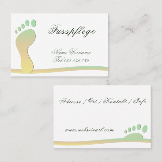 Fußpflege Podologe Visitekaartje (Voorkant / Achterkant)