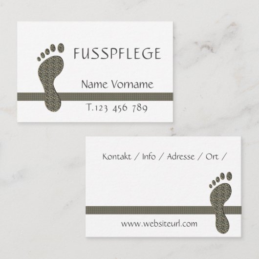 Fusspflege Podologe Visitekaartje (Voorkant / Achterkant)