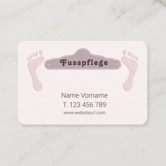 Fusspflege Podologe Visitekaartje (Voorkant)