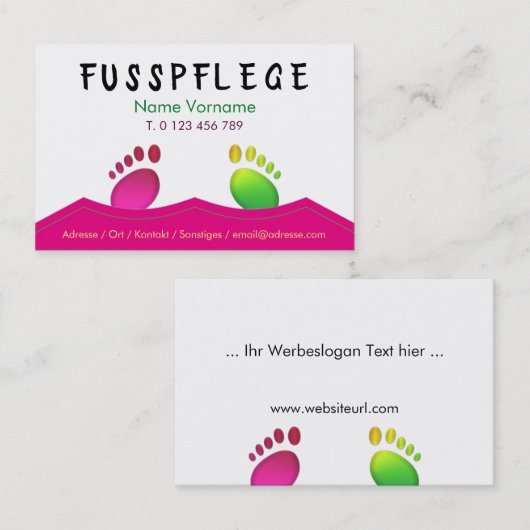 fusspflege visitekaartje (Voorkant / Achterkant)
