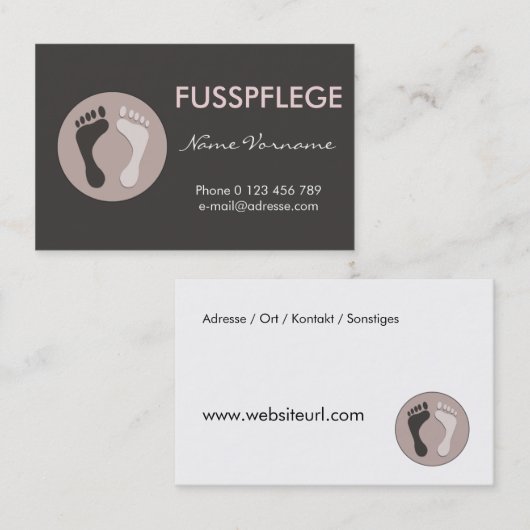 fusspflege visitekaartje (Voorkant / Achterkant)