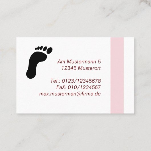 Fußpflege Visitekaartje (Achterkant)