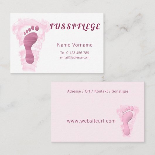 Fusspflege Visitekaartje (Voorkant / Achterkant)
