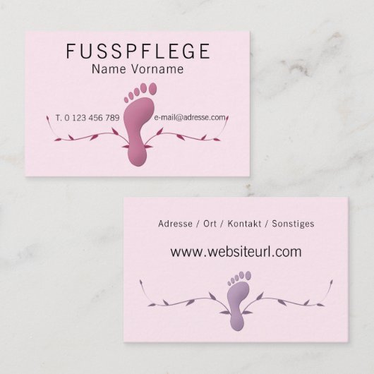 Fusspflege Visitekaartje (Voorkant / Achterkant)