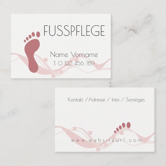 fusspflege visitekaartje (Voorkant / Achterkant)