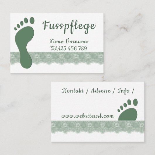 Fusspflege Visitekaartje (Voorkant / Achterkant)