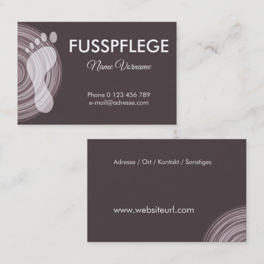 fusspflege visitekaartje (Voorkant / Achterkant)