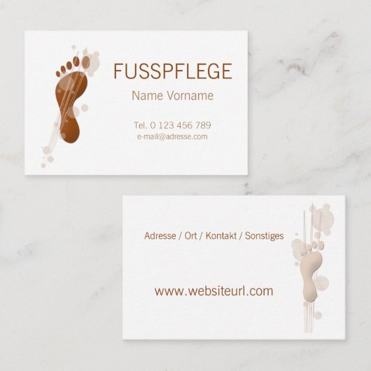 Fusspflege Visitekaartje (Voorkant / Achterkant)
