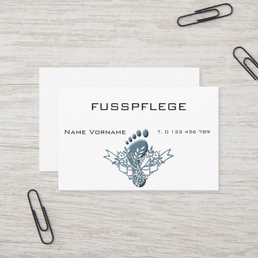 fusspflege visitekaartje (Voorkant / Achterkant in situ)