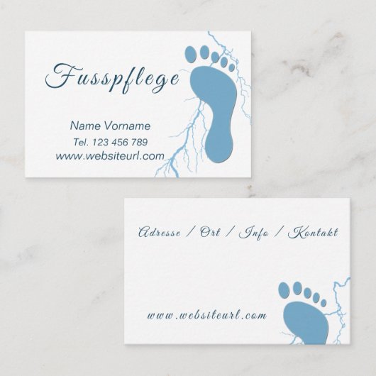 Fußplege Podologe Visitekaartje (Voorkant / Achterkant)