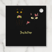 Fussy Black Cats Gele ogen Bedankjes Labels (Achterkant)