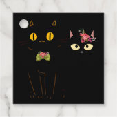 Fussy Black Cats Gele ogen Bedankjes Labels (Voorkant)