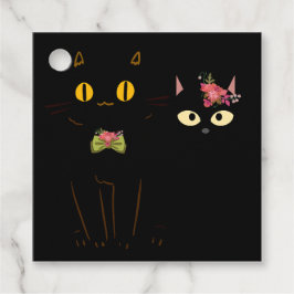 Fussy Black Cats Gele ogen Bedankjes Labels