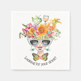 Fussy Bloemenmeisje Party Babe Paper Napkin Servet