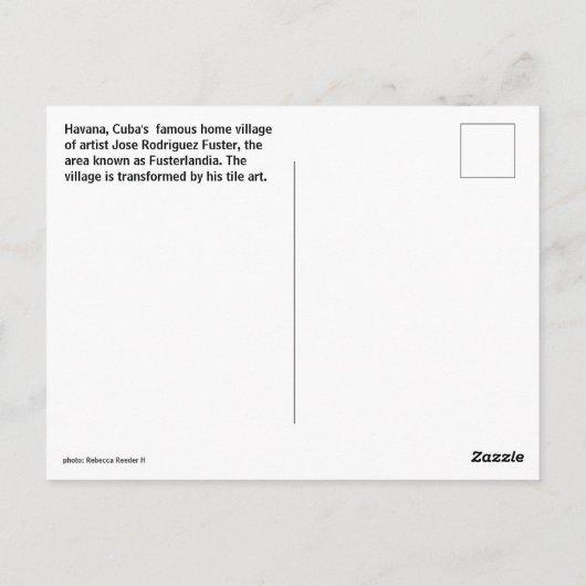 Fusterlandia Havana Cuba Art Briefkaart (Achterkant)