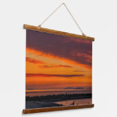 Futami Sunset - 二見海岸の 夕日 Hangend Wandkleed (Gebogen)