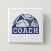 Futbal Coach Vierkante Button 5,1 Cm (Voorkant)