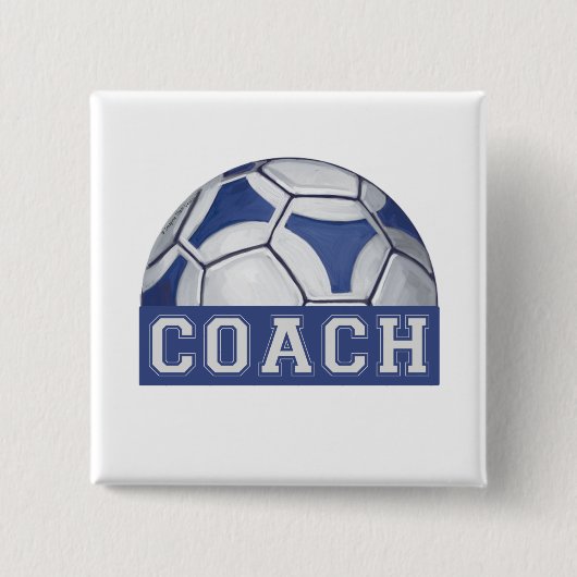 Futbal Coach Vierkante Button 5,1 Cm (Voorkant)