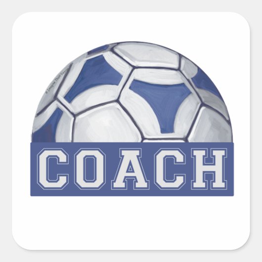 Futbal Coach Vierkante Sticker (Voorkant)