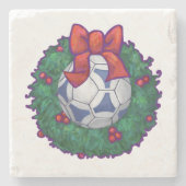 Futbal kerst stenen onderzetter (Voorkant)