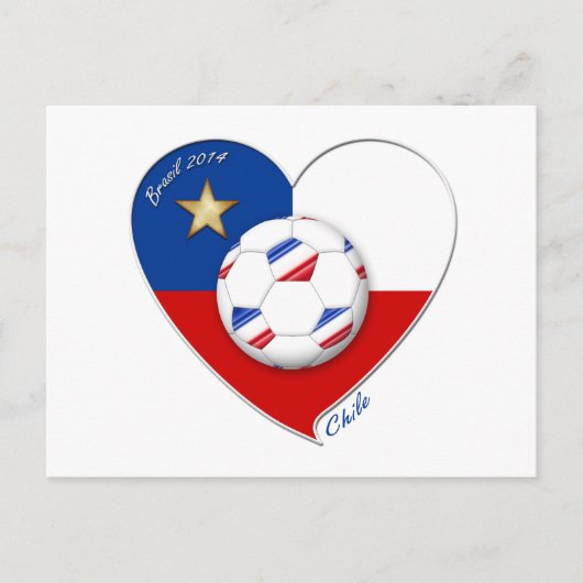 Fútbol "CHILE" 2014. Nationale soccer Team Briefkaart (Voorkant)