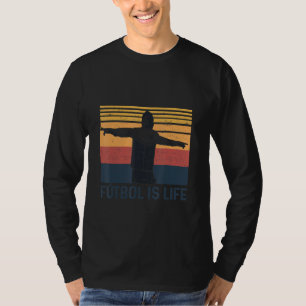 Futbol is het Football van de Retro van het leven T-shirt