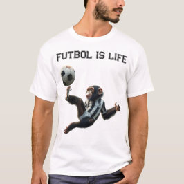 'Futbol is het leven' Voetbal Chimp T-shirt