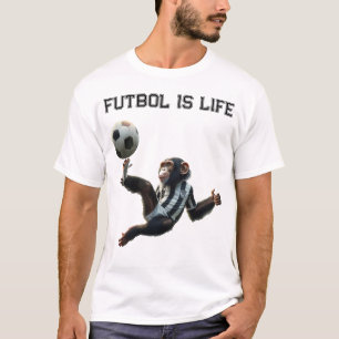 'Futbol is het leven' Voetbal Chimp T-shirt