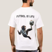 'Futbol is het leven' Voetbal Chimp T-shirt (Achterkant)