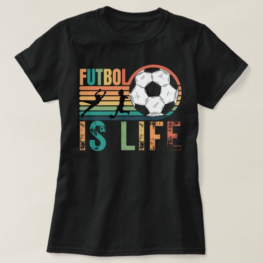 Futbol is leven, vrouwenvoetbalmam t-shirt (Design voorkant)