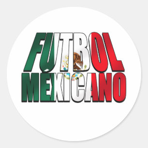 Futbol Mexicano - Soccer lovers Mexico flag logo Ronde Sticker