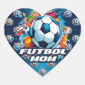 Futbol Moeder Voetbal Patroon Hart Sticker (Voorkant)