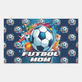 Futbol Moeder Voetbal Patroon Rechthoekige Sticker (Voorkant)