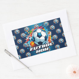 Futbol Moeder Voetbal Patroon Rechthoekige Sticker