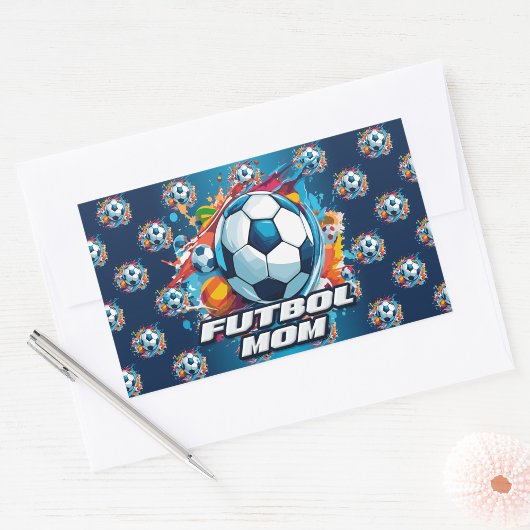 Futbol Moeder Voetbal Patroon Rechthoekige Sticker