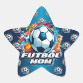 Futbol Moeder Voetbal Patroon Ster Sticker (Voorkant)