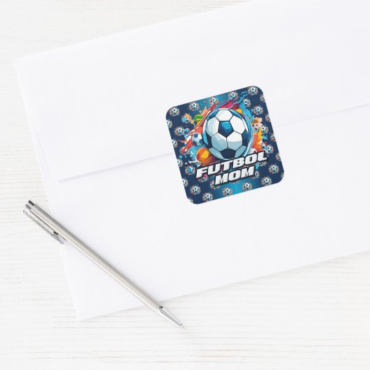 Futbol Moeder Voetbal Patroon Vierkante Sticker