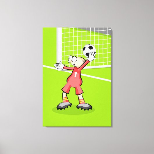 Futbol portero haciendo un saque de arco canvas afdruk (Voorkant)