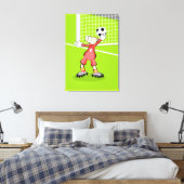 Futbol portero haciendo un saque de arco canvas afdruk (Insitu (Slaapkamer))