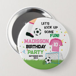 Futbol Soccer Birthday party Ronde Button 4,0 Cm