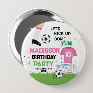 Futbol Soccer Birthday party  Ronde Button 4,0 Cm