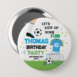 Futbol Soccer Birthday party Ronde Button 4,0 Cm