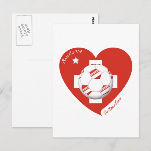 Fútbol Suiza SWITZERLAND Soccer National Team 2014 Briefkaart (Voorkant / Achterkant)