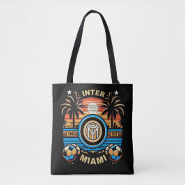 Futbol Vibes on the Go: Inter Miami FC Zwart Vrouw Tote Bag