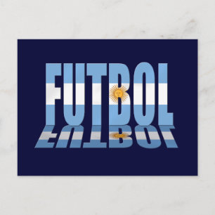Futbol vlag gewoordde voetballiefhebbers Argentijn Briefkaart